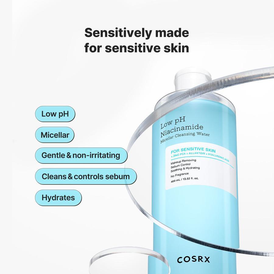 COSRX - Low pH Niacinamide Cleansing Water - Low pH Niacinamide Micellar Water - 400ml
